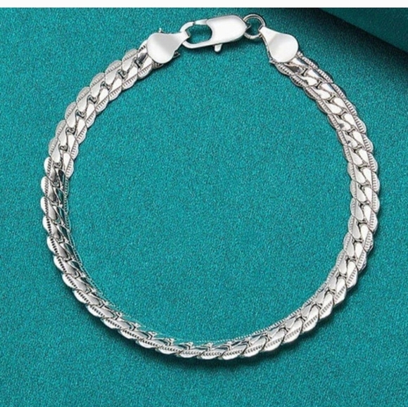 NEW 925 STERLING SILVER FLAT SNAKE CHAIN - 8" BRACELET - Picture 8 of 12